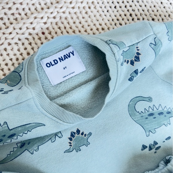 Old Navy Blue Dinosaur Jogger Unisex Toddler Set 2T - Picture 4 of 6